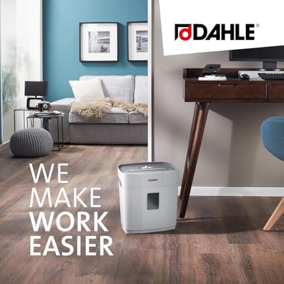 Dahle PaperSAFE 100 Paper Shredder (5 Sheets, Oil-Free, Jam Protection, Cross-Cut, for Home-Office) Grey, 36.6 x 34.7 x 21.7cm
