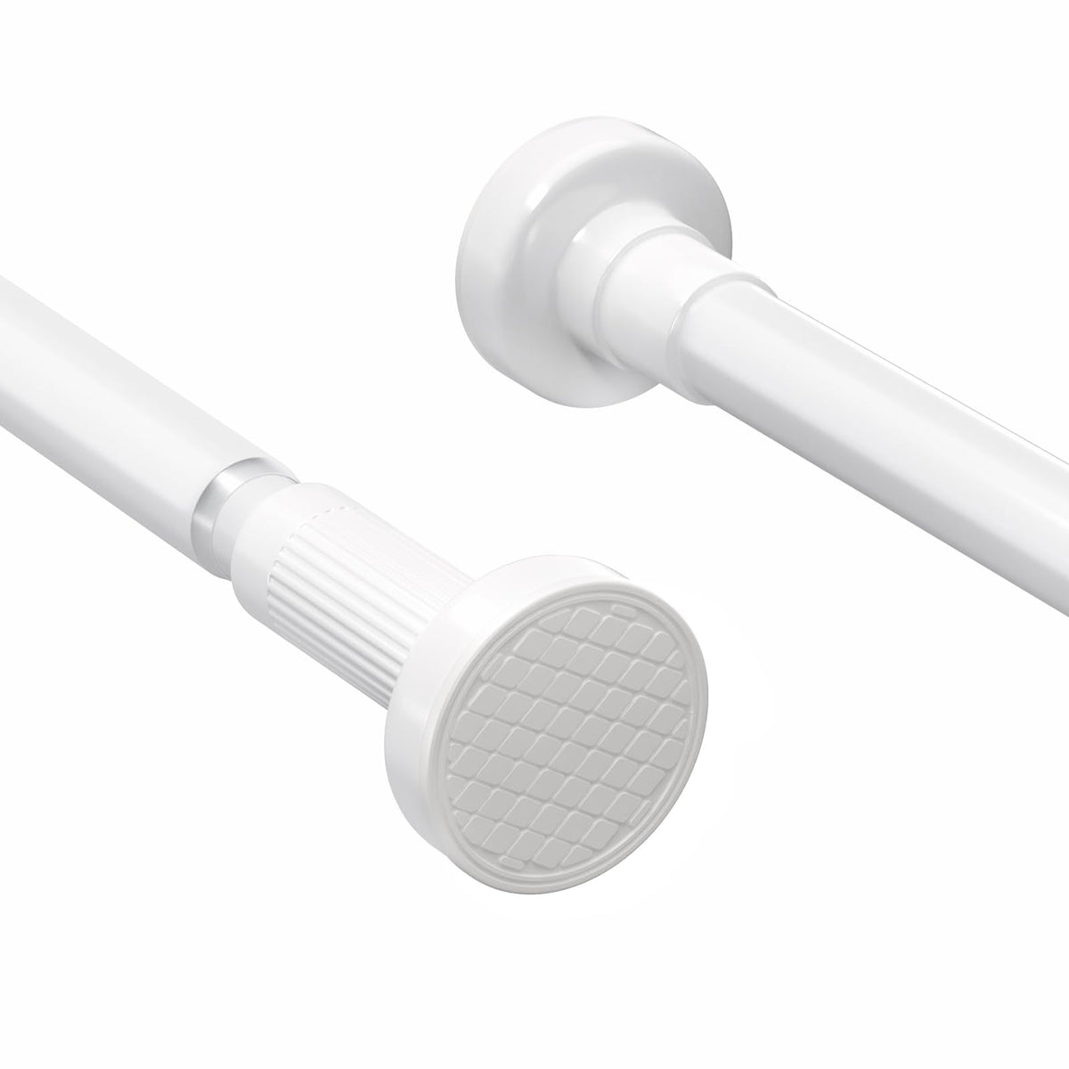 Goowin Extendable Shower Curtain Pole 82 to 205cm,No Drill Telescopic Pole,25mm Pipe Diameter,Multi-Purpose for Bathroom, Kitchen, Wardrobe(White)