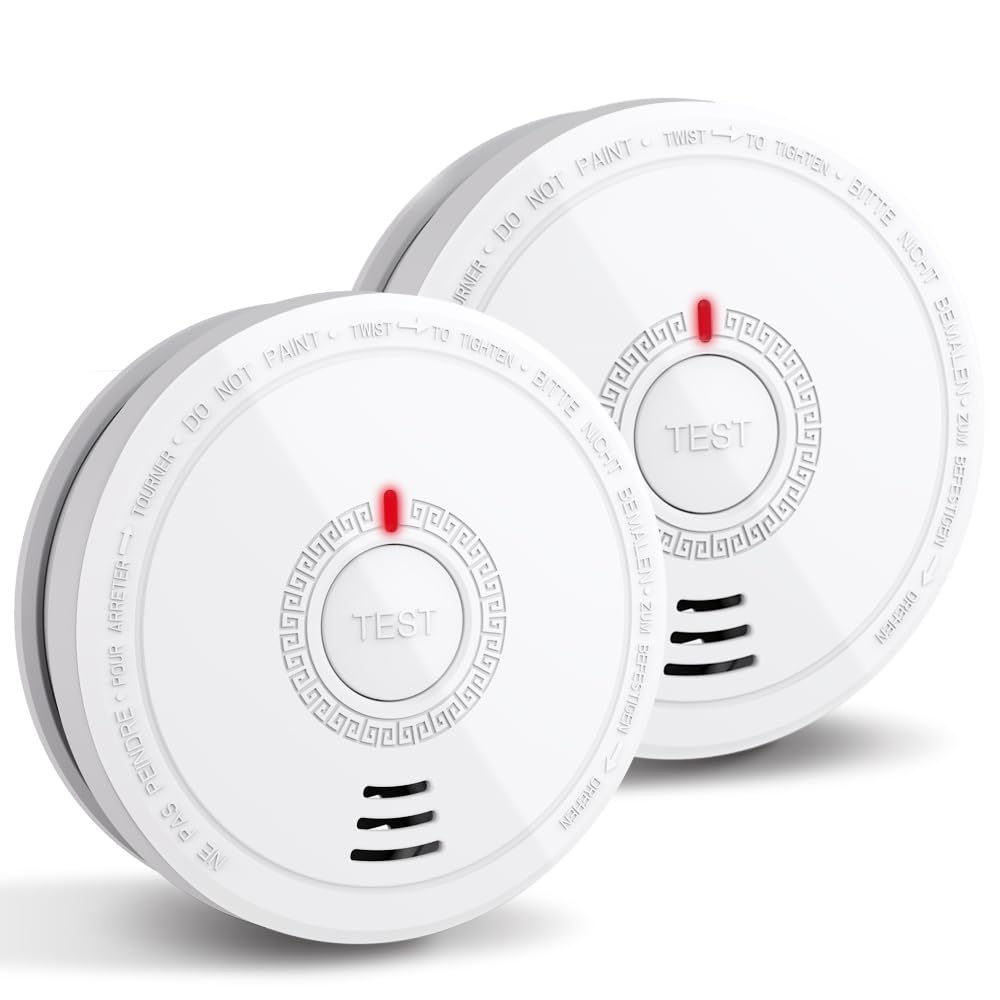 Fire Alarms Battery Operated for Home,Smoke Alarms Detector with 10 Years Life/5 Years Battery, Fire Alarm with LED Indicator and Silence Button