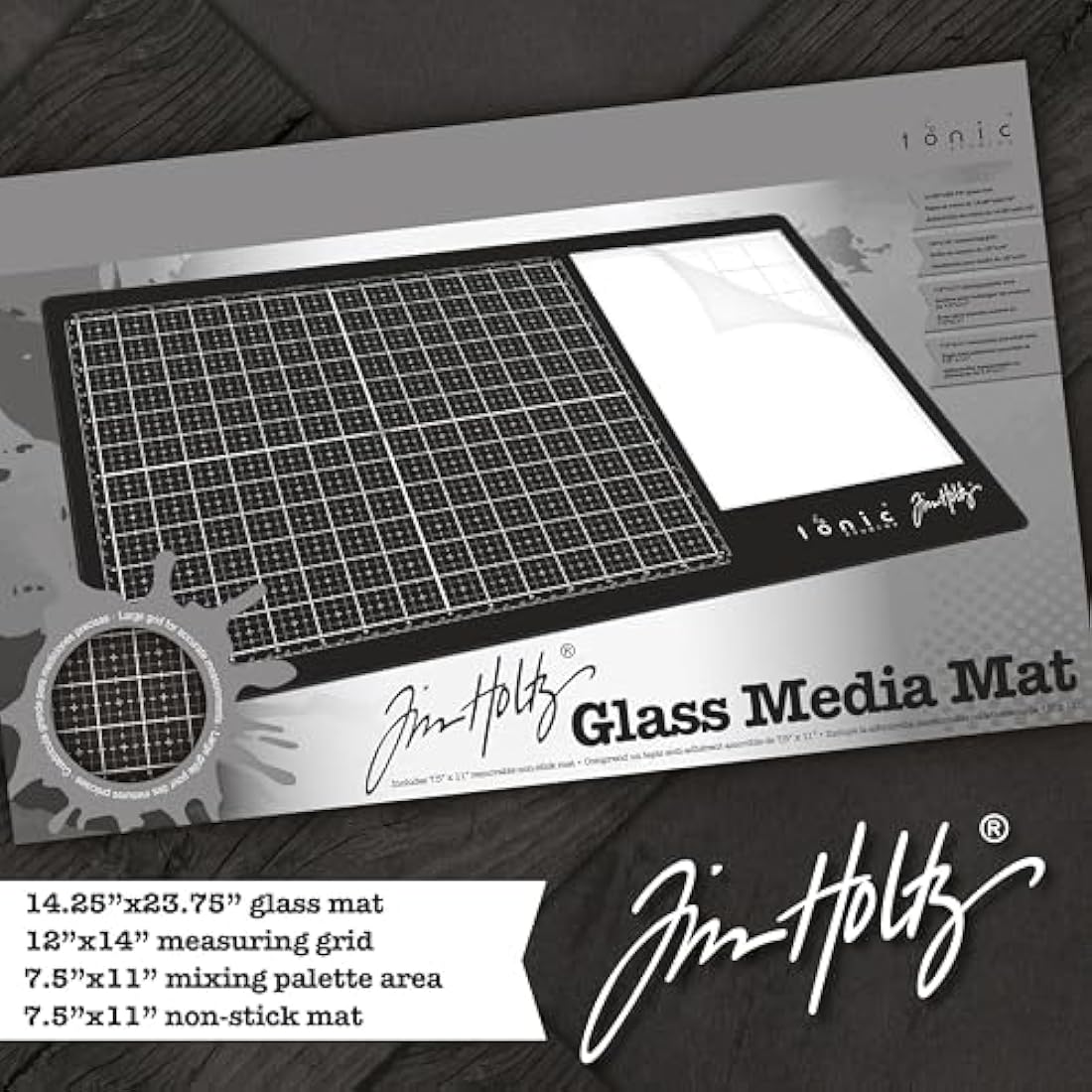Tonic Studios Glass Cutting Mat, Black, 14" x 23"