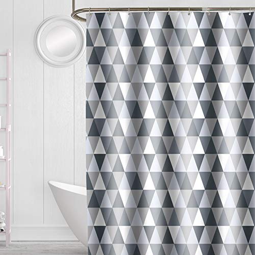 GONOVE Shower Curtain for Bathroom 240 x 200 cm Anti-Mould Mildew Resistant Waterproof Polyester Fabric Triangle Shower Curtain Liner Long Bath