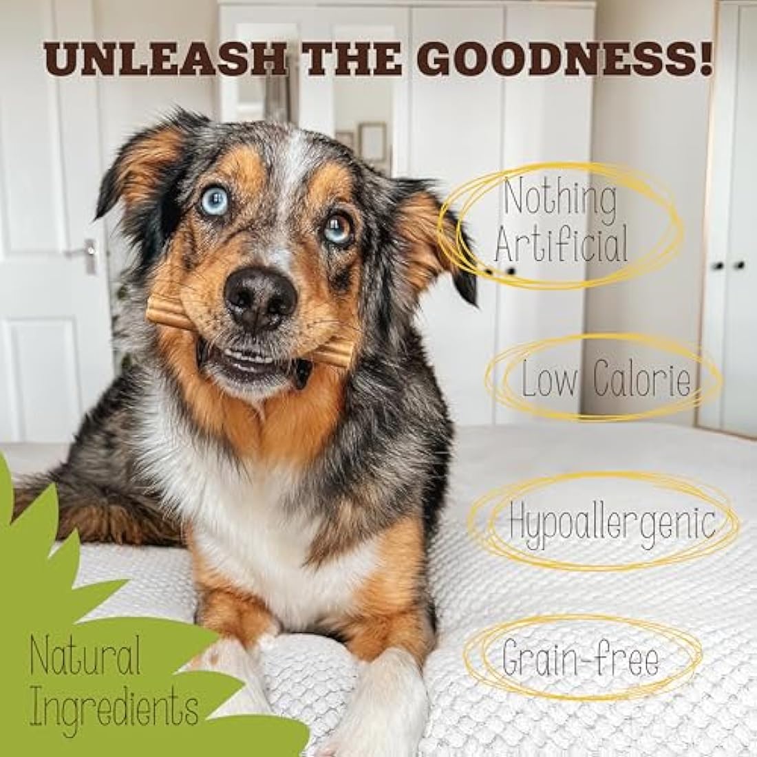Soopa Grain Free Banana and Peanut Butter Dental Dog Treats, 4 Sticks