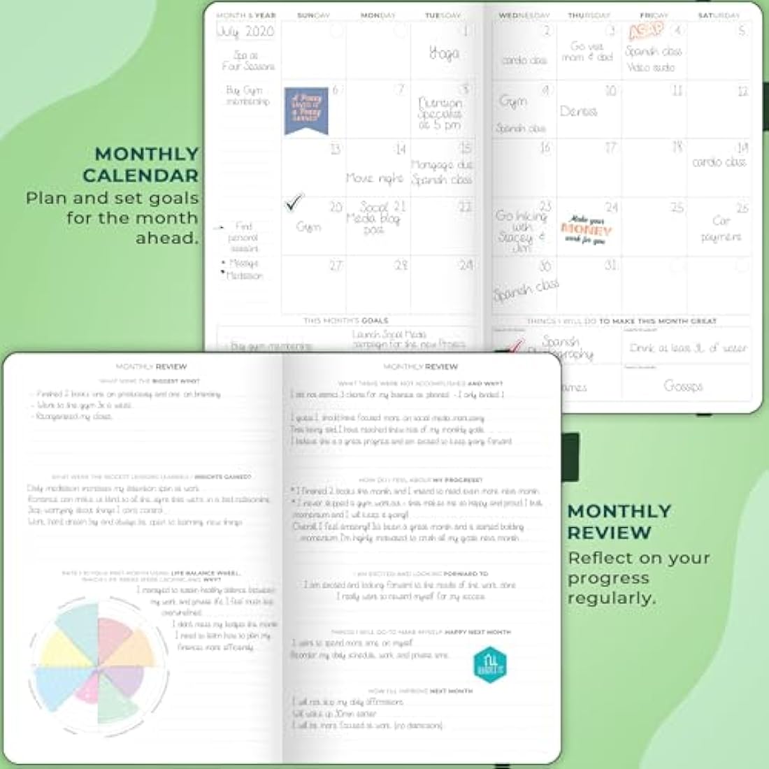 Clever Fox Planner Schedule – Undated Weekly & Monthly Life Planner with Time Slots, Appointment Book & Daily Organizer, A5 (Forest Green)
