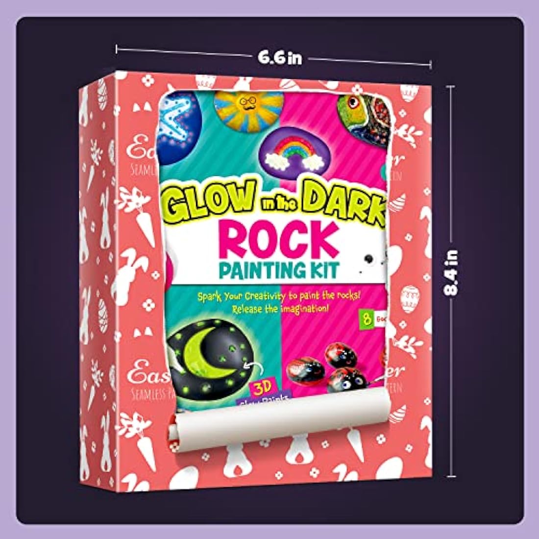 Rock Painitng Kit - Arts and Crafts for Kids - Paint Your Own Rock Sets for Kids with Glow in The Dark Painting - Gifts for Kid Ages 5 6 7 8 9 10 Years Old Boys & Girls