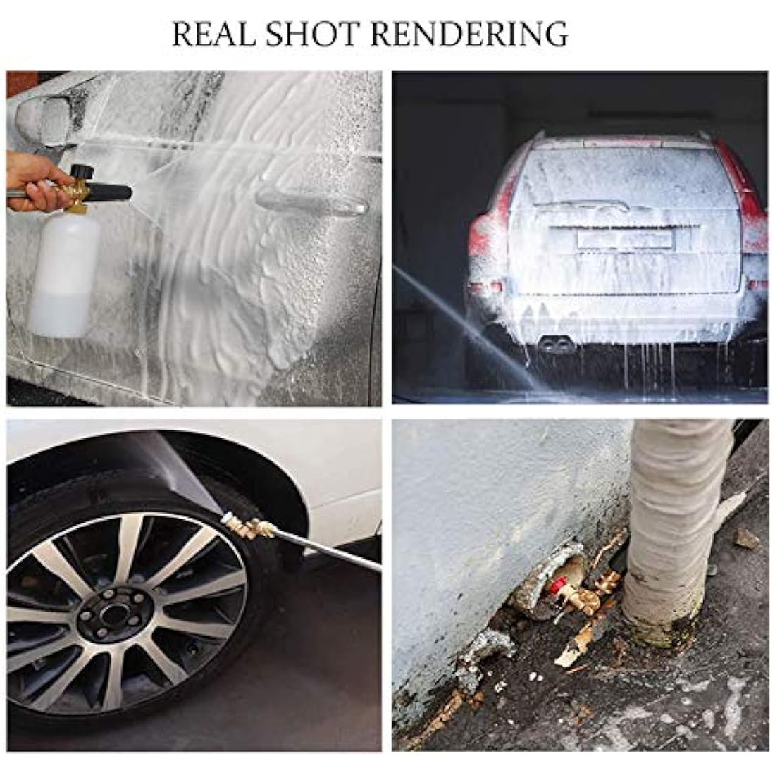 Stone Banks Pressure Washer Foam Lance with 5 Spray Nozzles, 1 Litre, Adjustable Quick Close 1/4 Inch, Foam Cannon Bottle, Soap Dispenser for Car Wash