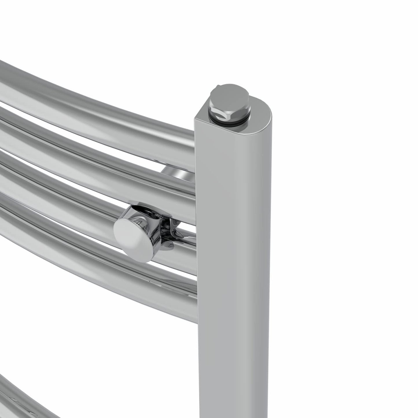 Warmehaus Curved Bathroom Heated Towel Rail Warmer 1400x400mm Chrome