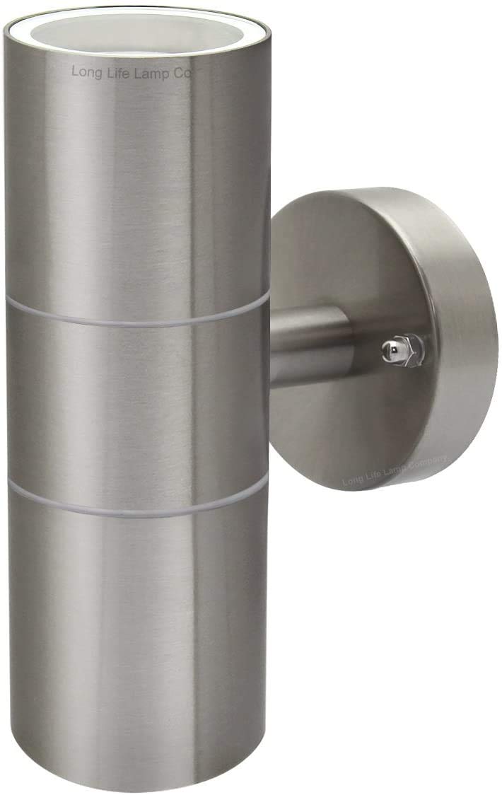 Modern Stainless Steel Up Down Double Wall Spot Light IP65 Outdoor Use GU10 (Pack of 4)