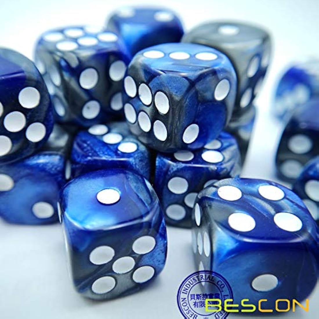 Bescon 12mm D6 Dice 36 in Cube, Assorted Gemini ROCK Colors, 12mm Six Sides Die (36) Block of Dice