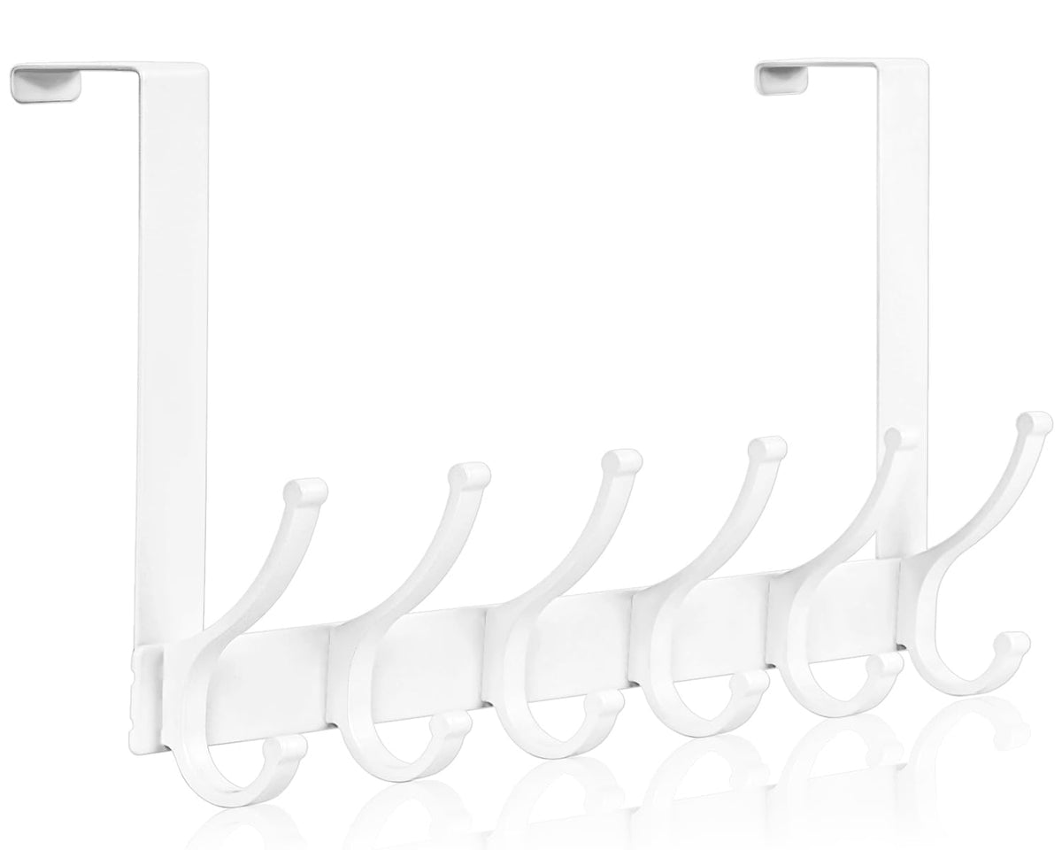 Optish Over The Door Hooks, Door Hanger Hook, Over The Doors Towel Rack for Bathroom, Doors Towel Hanger for Hanging Coats Hats (1Pack, White)
