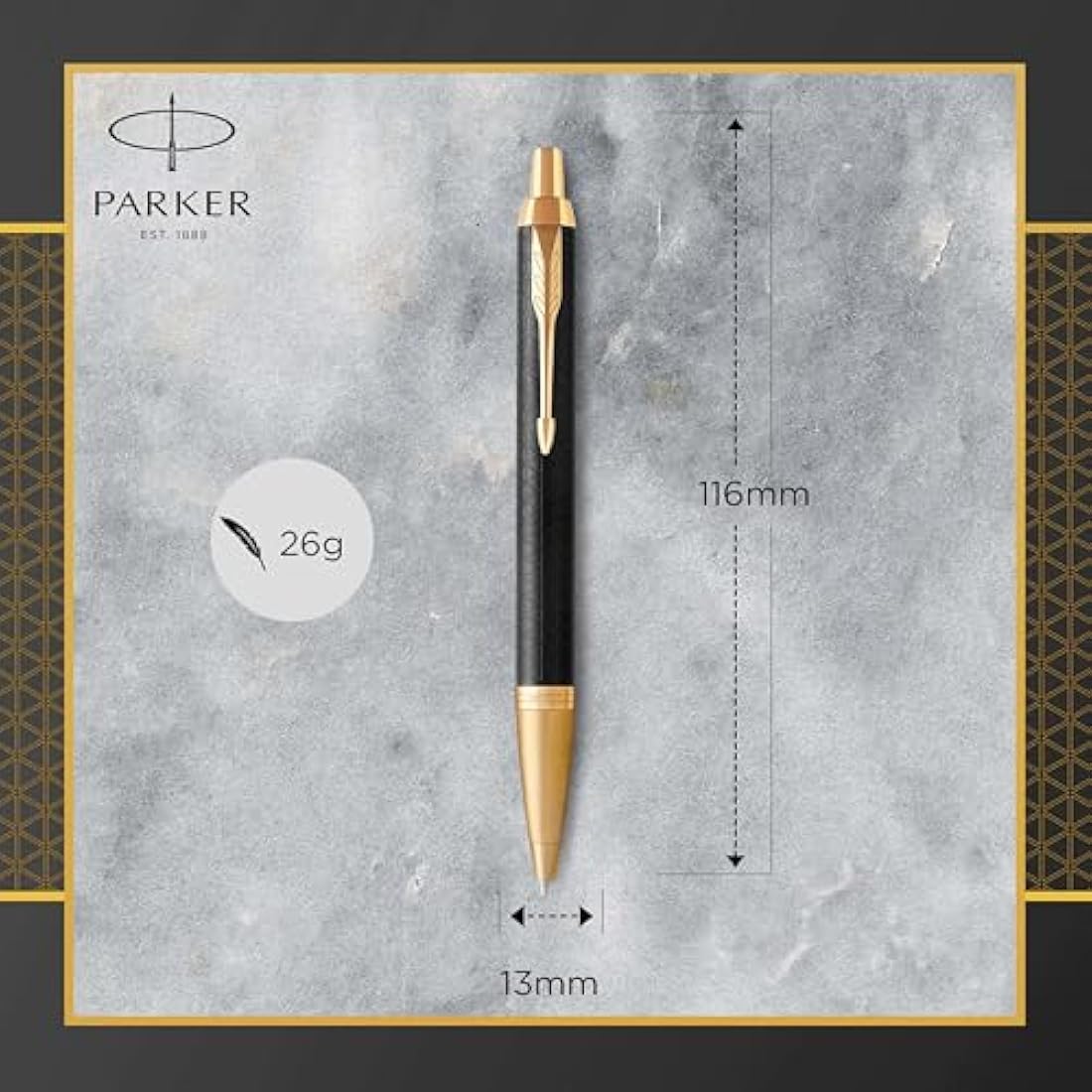 Parker IM Ballpoint Pen | Premium Black | Medium Point Blue Ink | Gift Box