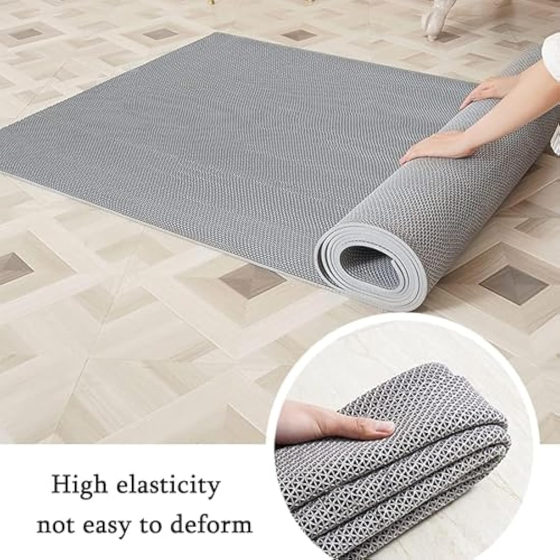 BWKJMY Non-slip Drainage mat 300 X 90cm Commercial Waterproof Floor Mat for Indoor Outdoor Wet Area S-Shaped Rubber Mat for Pool,Kitchen, Bathroom, Restaurant, Garden (Grey)