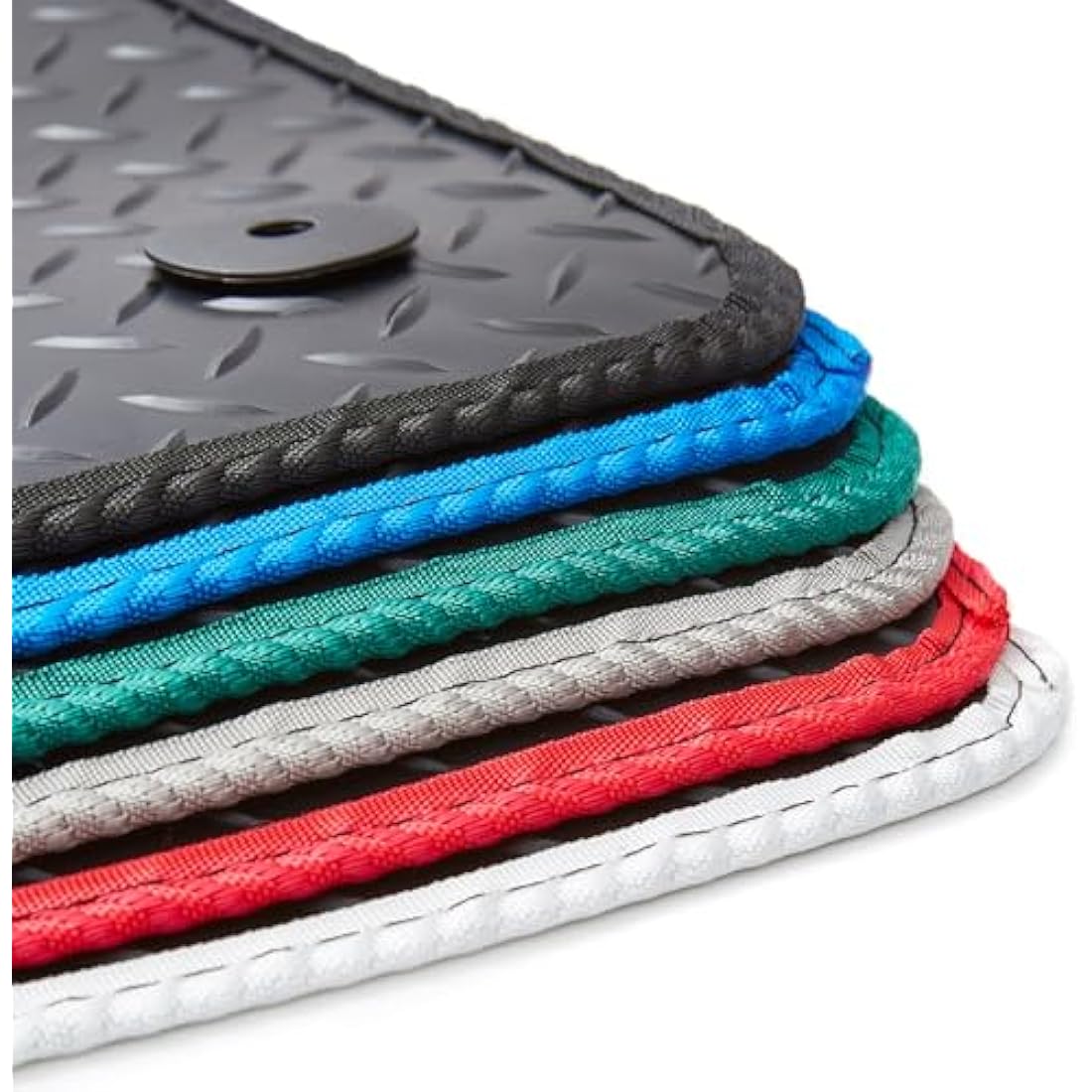 GCM - Car Floor Mats for Peugeot 3008 2016 To 2024 (Also for Hybrid) Full Floor Protection - Anti Slip & Fit Rubber Car Mats with Clips Easy to Clean Heavy Duty for All-Weather - Red Edging, Rubber