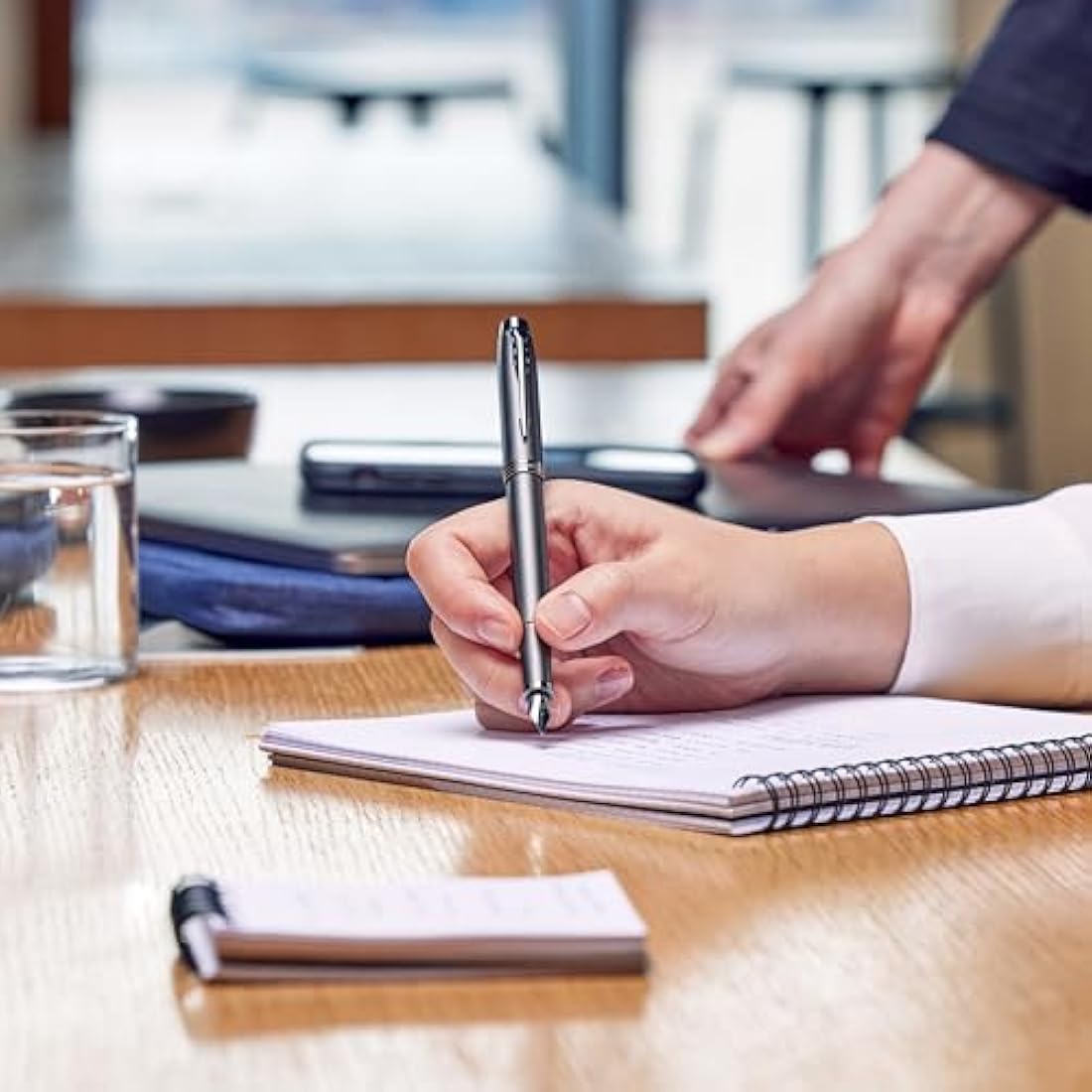 Parker IM Monochrome Fountain Pen | Gun Metal Finish and Trims | Fine Nib | Blue Ink | Gift Box