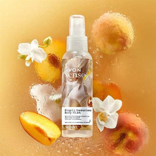 Avon Senses Body Mist (Simply Luxurious White Peach & Vanilla Orchid), 100 ml (Pack of 1)