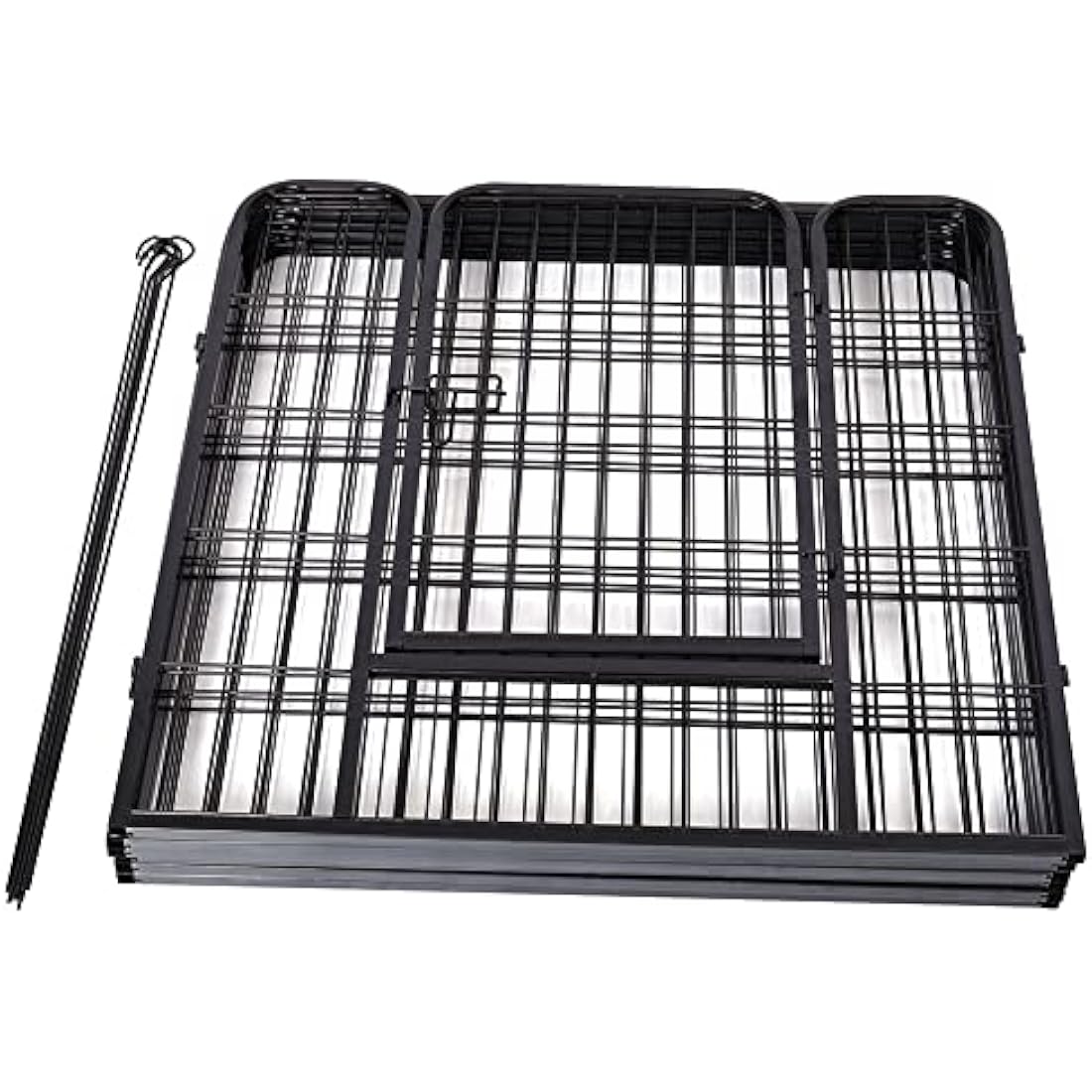 BUNNY BUSINESS Heavy Duty 6 Panel Puppy Play Pen/ Rabbit Enclosure, Medium, Gunmetal Grey