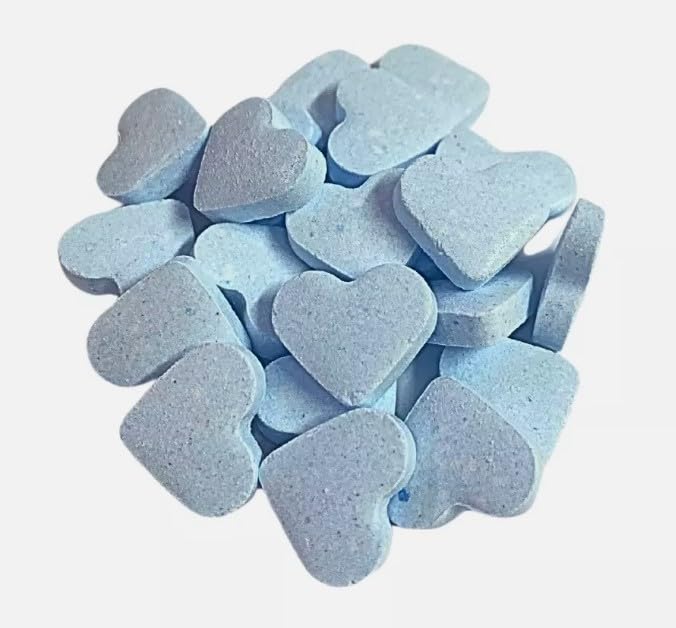 Blueberry Heart Sweets, 1kg Bulk Pack, Blue Dextrose Candy Hearts for Decorating