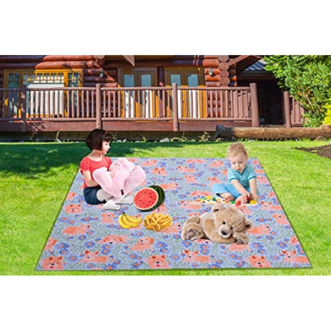 Splat Mat for Under High Chair/Arts/Crafts, Waterproof and Anti-Slip Splash Mat Floor Protector, Washable Highchair Floor Mat, 51 Inch Reusable Messy Mat and Baby Feeding Table Cloth (Dog)