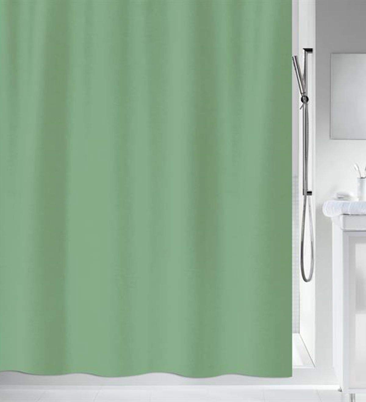 Spirella Primo Collection Textile Shower Curtain, 240 x 180, 100% Polyester, Green