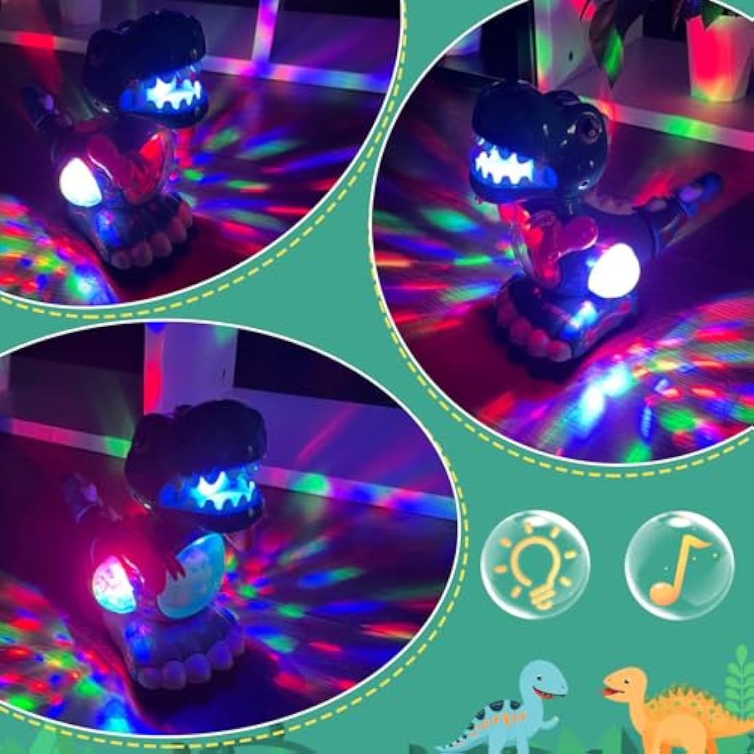 Thedttoy Baby Toys Musical Light Crawling Walking Dinosaur for Boys Girls 12 18 24 Months, Baby Musical Toy Sound Toys Birthday Present Dino Gifts for Kids Toddler Age 1 2 3 4+ Years Old (Green)