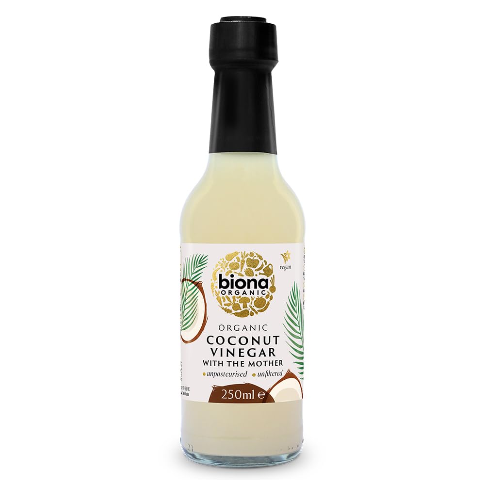 Biona Organic Coconut Vinegar 250ml, Pack of 6 - Vinegar With The Mother - Unpasteurised & Unfiltered - Unique Tropical Aroma - For Dressings &
