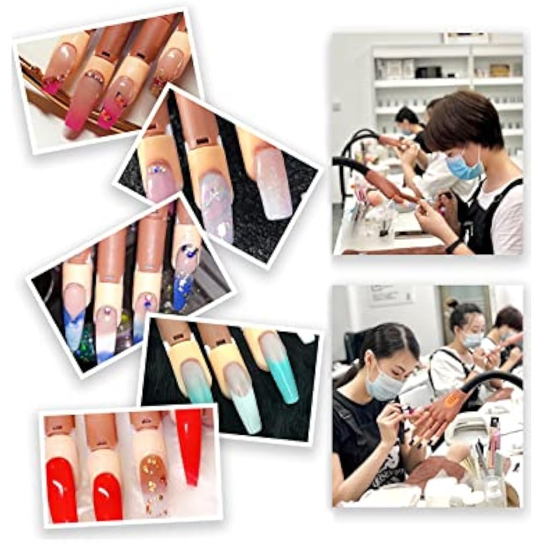 Deciniee Acrylic Nail Practice Hand - Flexible Professional Model - Adjustable Fake Hand for DIY Manicure