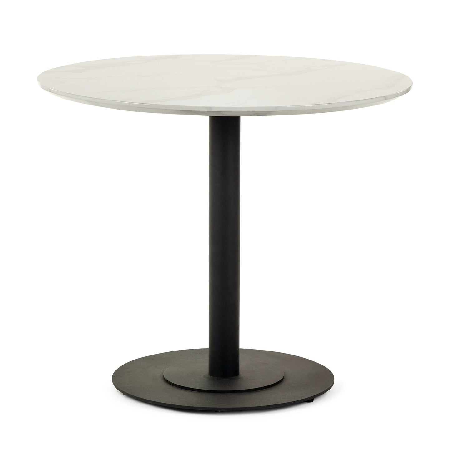 Julian Bowen Luca 80cm Round Dining Table White for 2 - H75 x W80 x D80cm