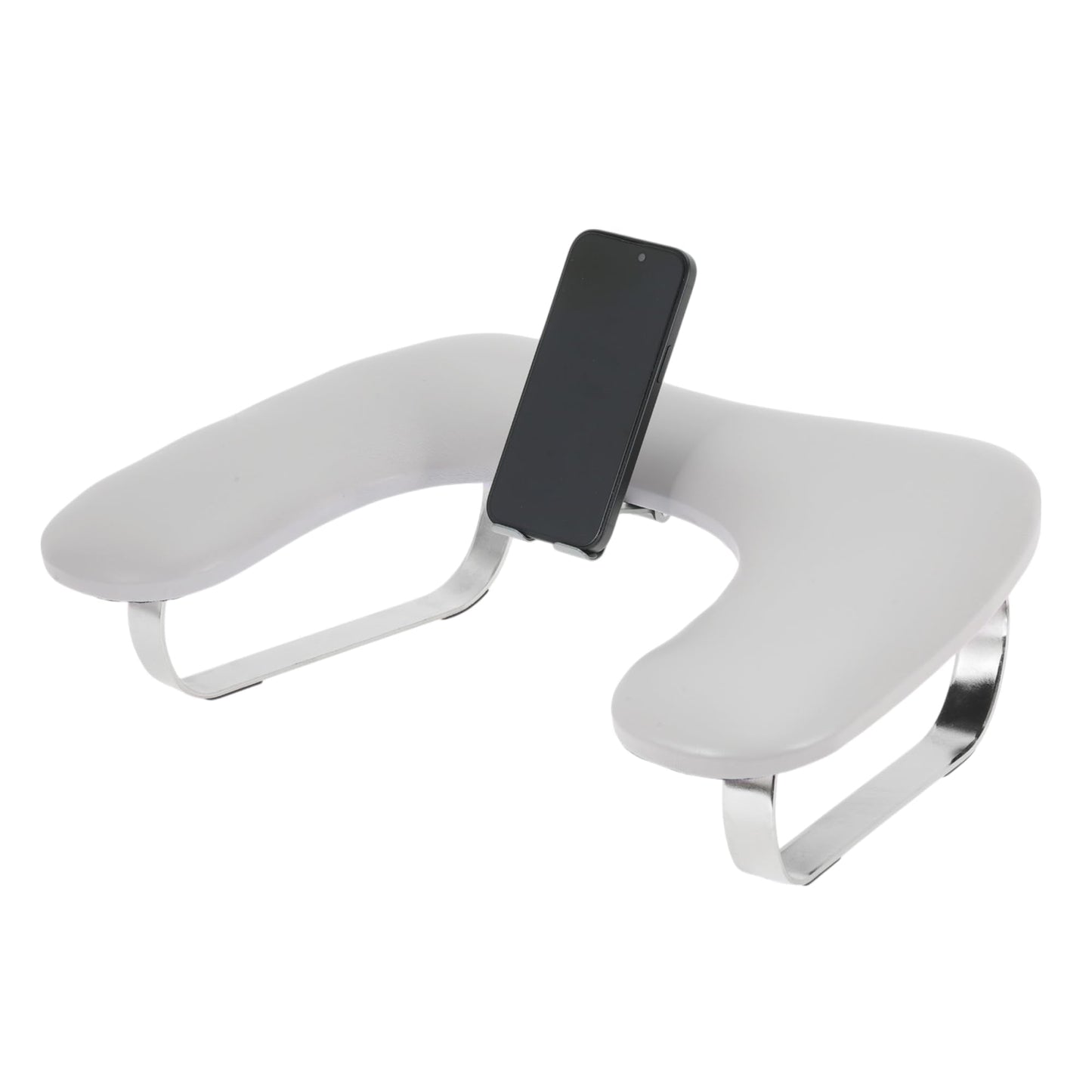 VOCOSTE Nail Arm Rest with Mobile Phone Holder, Manicure Hand Rest, Hand Rest for Nails Tech with Stable Base, Gray