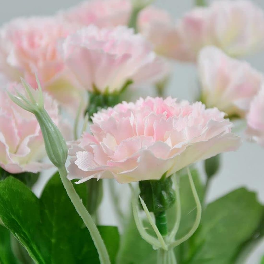 Corkwaw 40 Heads Artificial Carnations,Silk Hydrangea Bouquet Decoration Plastic Plant Suitable for Photo Props Family Party Home Decoration Bridal Wedding Bouquet Decoration (Light Pink)