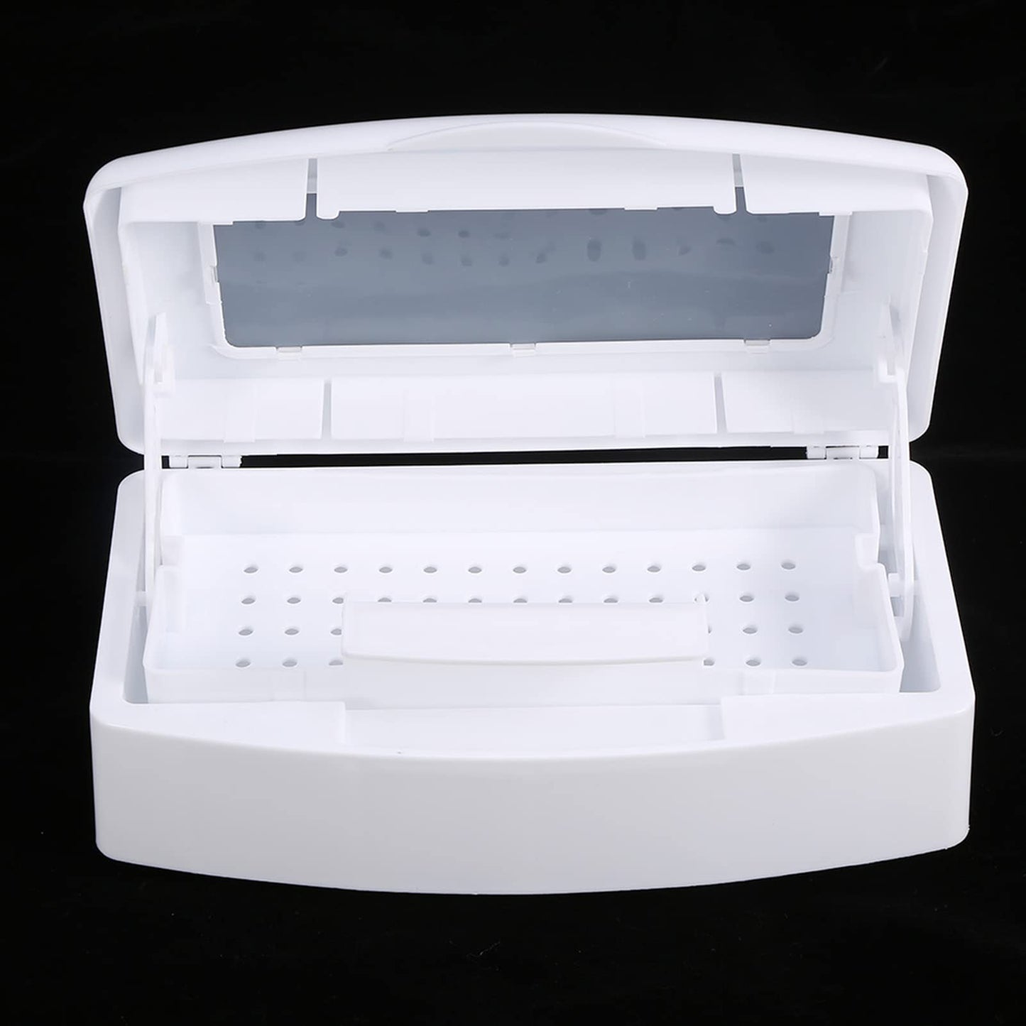 Nail Tool Sterilizer Box, Professional Plastic Sterilizing Tray Transparent Clean Sterilizer Box Nail Art Tool Sterilizer Tray for Nail Tweezers,