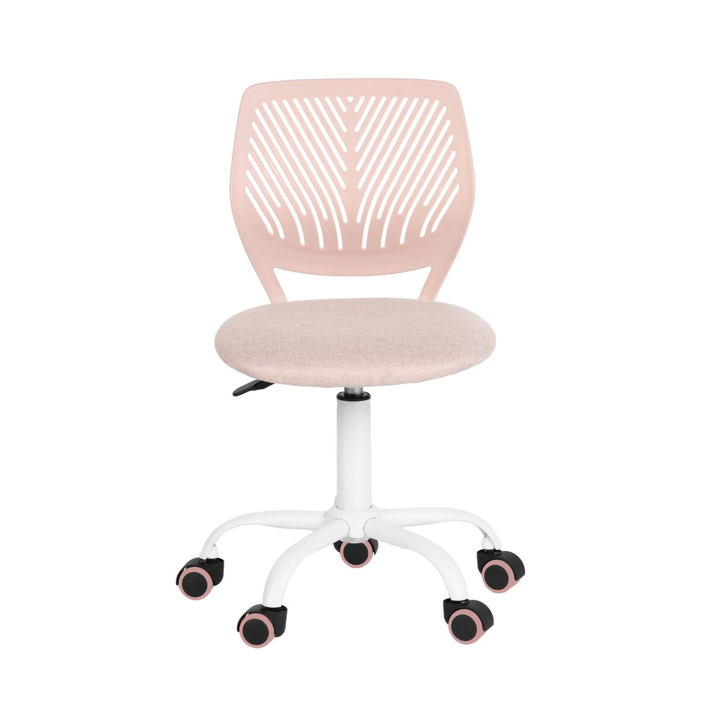 FurnitureR 1 x Kitchen Swivel Chair Padded Swivel Chair Comfortable Swivel Chair with Wheels Backrest Dining Room Living Room Chair Morandi Pink