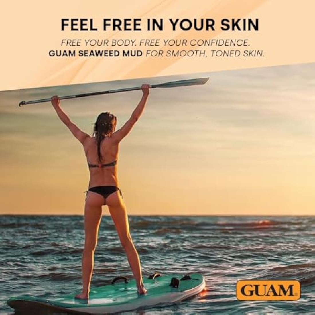 GUAM Seaweed Mud Anti Cellulite Treatment for Legs & Thighs - 1kg Natural Tightening Hot Body Mask - Skin Firming Antioxidant Cellulite Remover to Reduce Imperfections, Improves Tone & Elasticity
