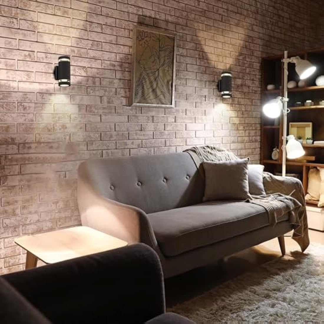 CELAVY Outdoor Wall Lights Up Down, Outside Wall Lights Mains Powered, IP65 Front Door Porch Light GU10 Aluminium, External Electric Round LED Lighting Lamp Wall Mounted for House 2 Pack, Grey