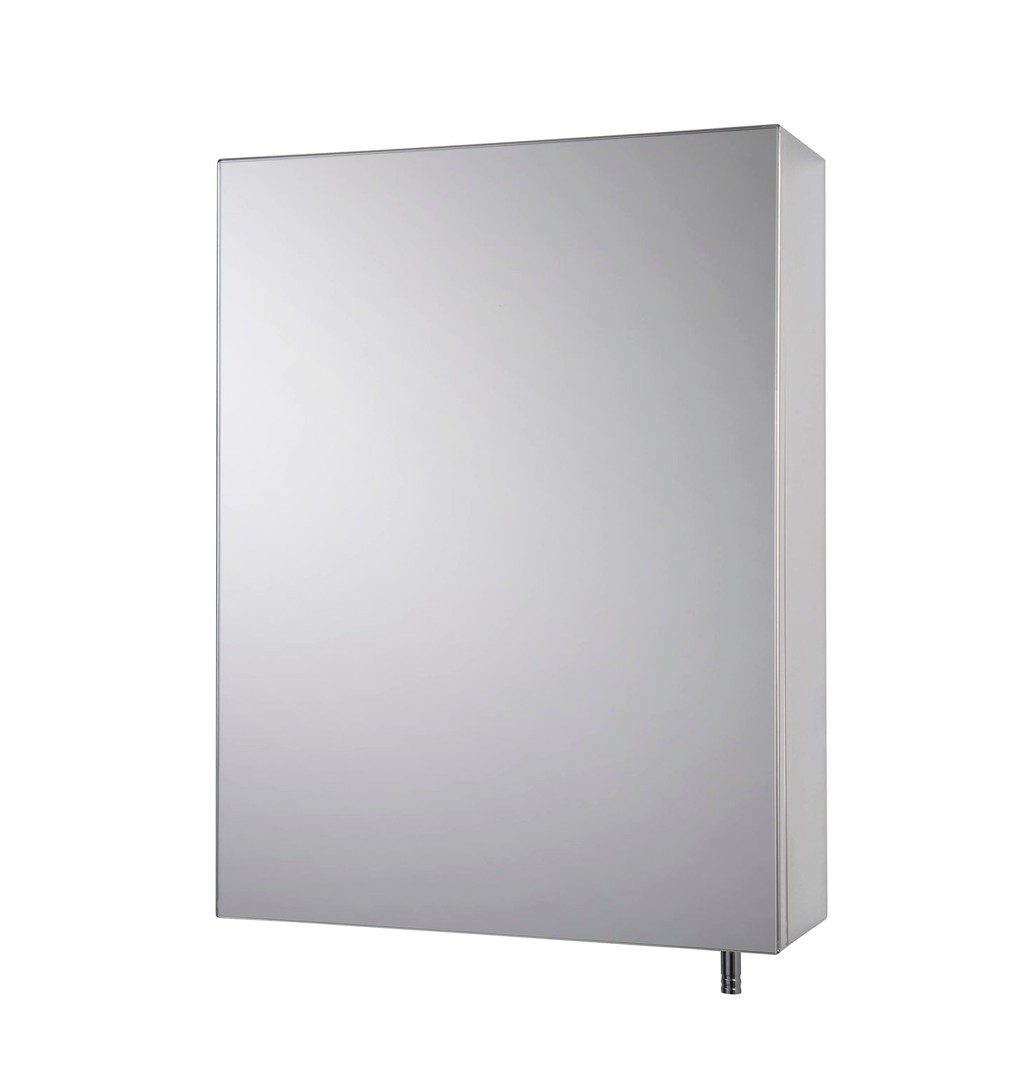 Croydex Avon Single Door Bathroom Mirror Cabinet, Stainless Steel Bathroom Wall Cabinet, Chrome Pin Handles for No Finger Marks, Fully Assembled with