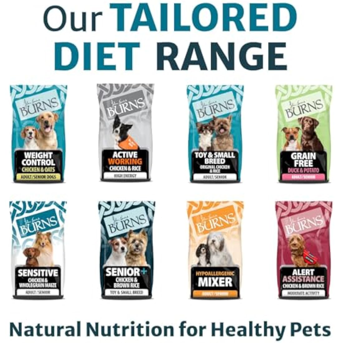 Burns Pet Nutrition Hypoallergenic Complete Dry Dog Food Adult and Senior Dog Weight Control Chicken and Oats 12 kg