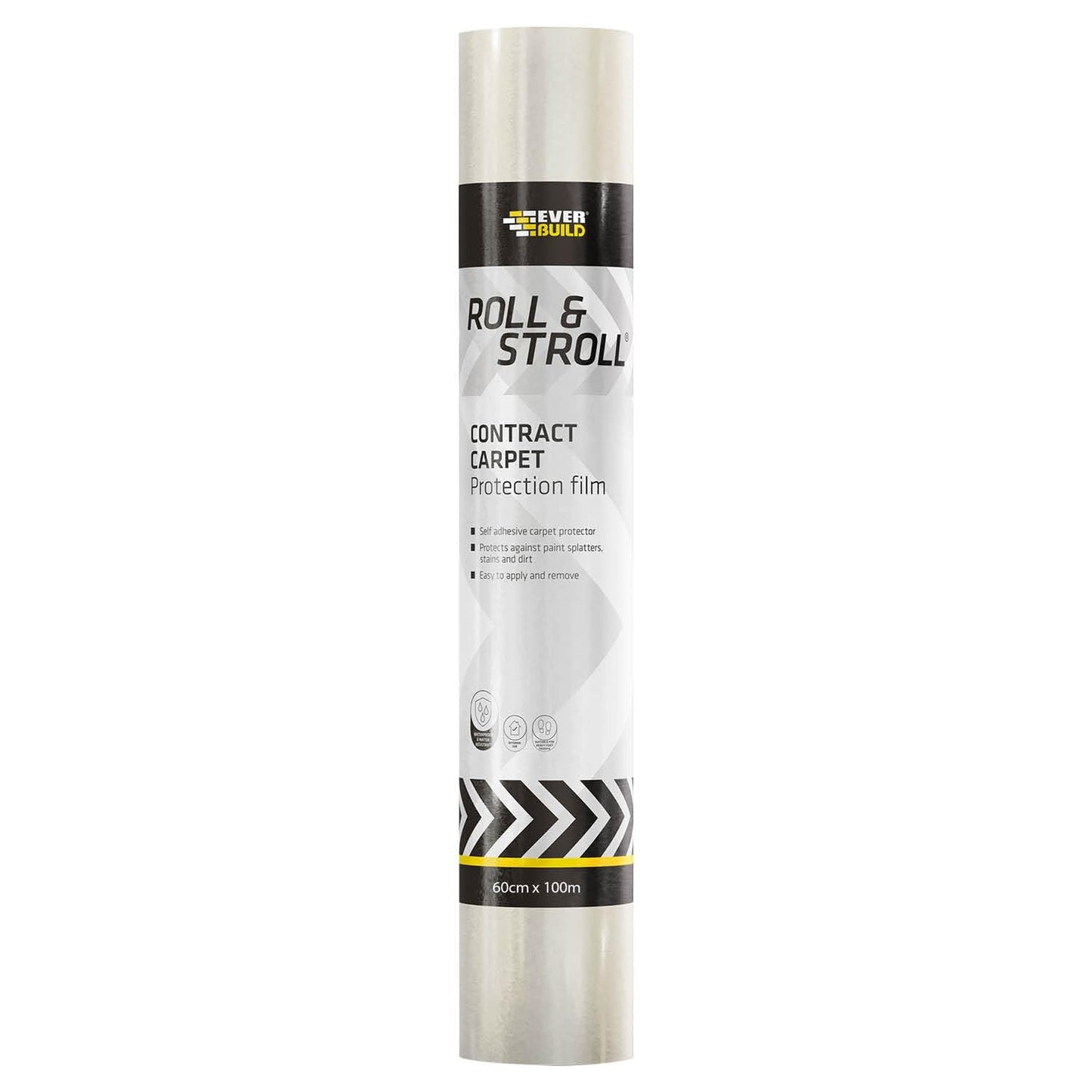 Everbuild Roll and Stroll Contract Carpet Protector ? Self-Adhesive ? Easy To Roll ? Totally Waterproof ? Clear ? 600mm x 100m