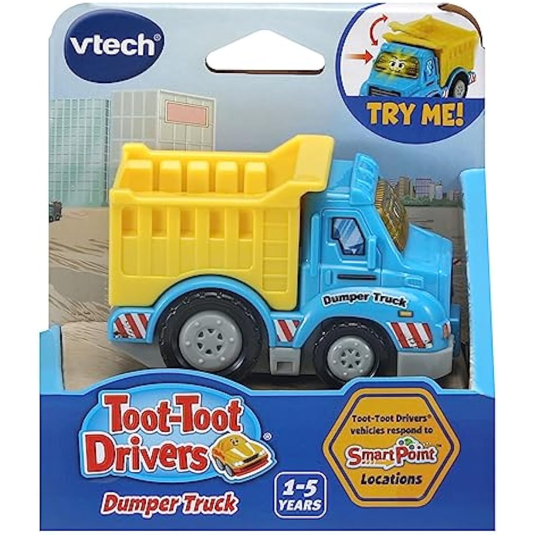 VTech Toot-Toot Drivers Dumper Truck, Toy Car for 1 Year Old, Pretend Play with Lights & Sounds, Interactive Toddlers Toy for 12 Months, 2, 3, 4 +, English Version