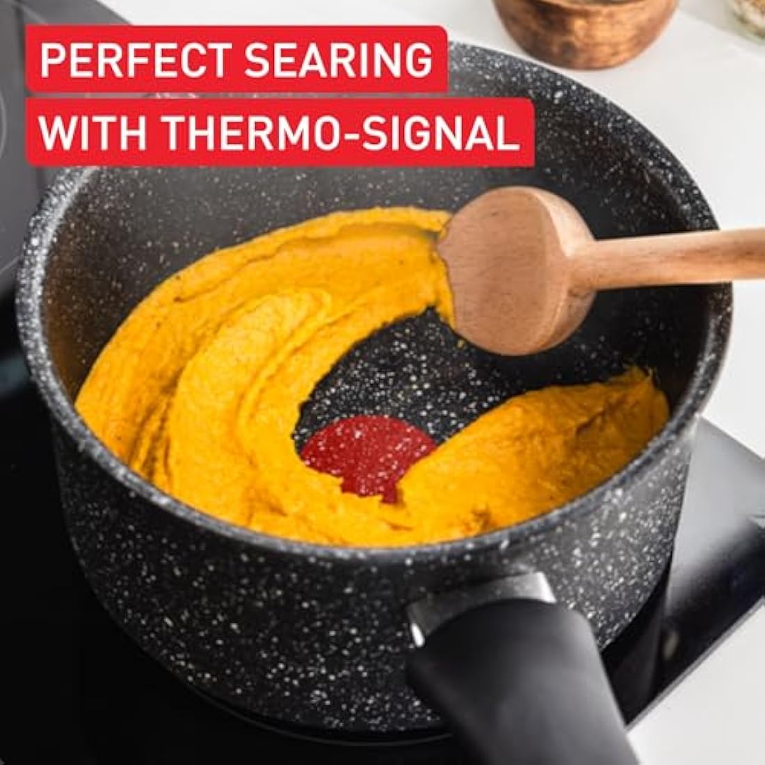 Tefal Titanium Stone Induction Non-Stick 4pc Set: Frying pan 20/26cm, Saucepan 16cm & Stewpot 24cm + lid, High-Performance Non-Stick Coating, Metal Safe, All Hobs Including Induction, E105S445