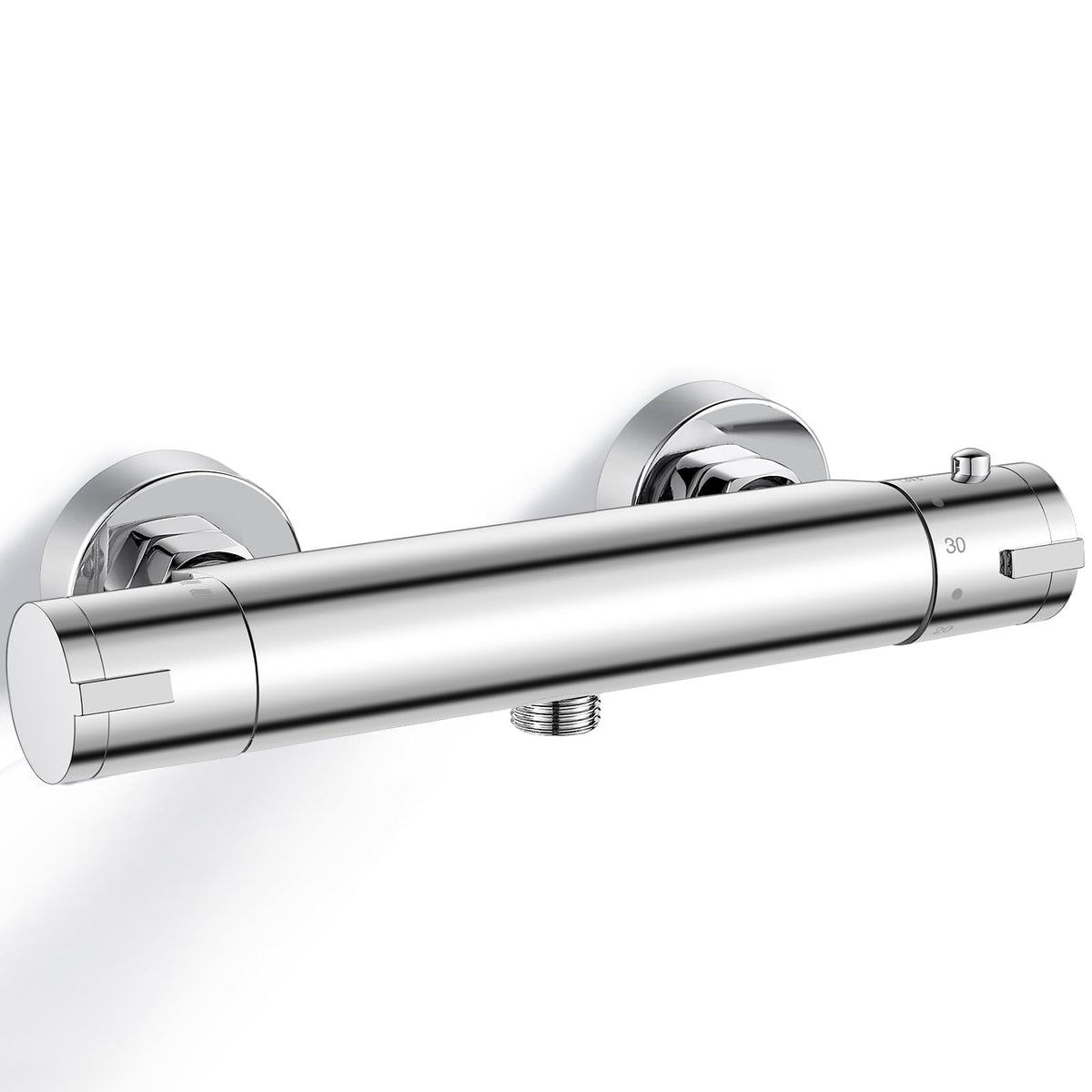 Thermostatic Shower Mixer, Bevankly Exposed Thermostatic Shower Mixer Taps Valve Anti Scald Tap, Wall Mounted Shower Mixer Bar with Anti-Scald Control