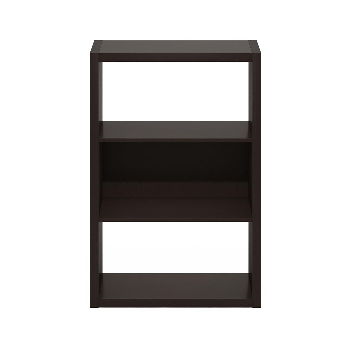 Furinno VIOLA Book Shelf, 3-Tier Bookshelf, Bookcase with Open Shelf, 11.3 x 23.2 x 35.9, for Living Room, Bedroom, Home Office, Dark Oak