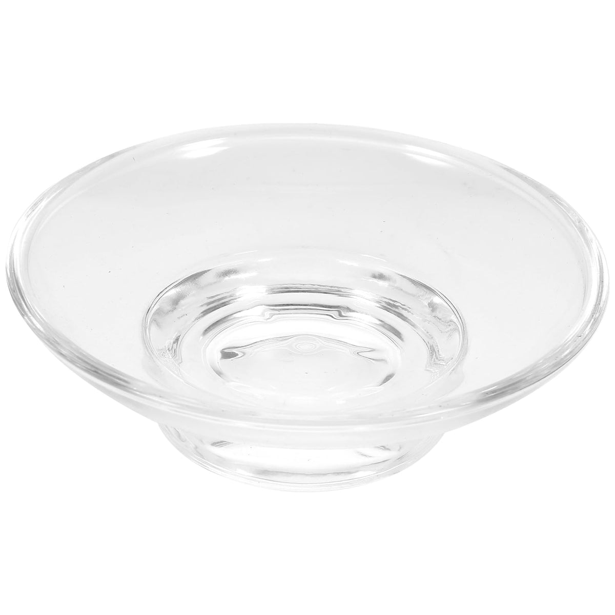 TOPBATHY Transparent Round Soap Box Glass Soap Dish Bathroom Shower Storage Case Holder Anti-Slip Container for Home and Outdoor Use