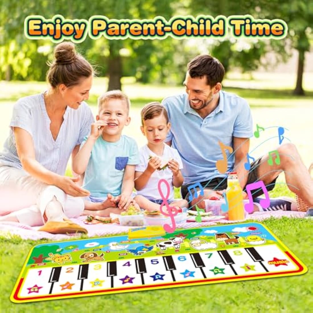 m zimoon Piano Mat, Kids Large Music Mat Children’s Touch Play Musical Carpet Piano Floor Mat Dance Mat Gifts Toys for 2 3 4 5 6 7 8 Years Old Kids Boys Girls Toddlers(135 × 58 cm)