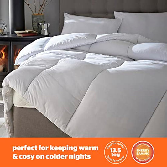 Silentnight Warm & Cosy Super King 13.5 Tog Winter Duvet – Extra Warm Thick Heavyweight Cosy Winter Quilt Duvet Ideal for Cold Nights – Hypoallergenic and Machine Washable - Super King - 260x220cm