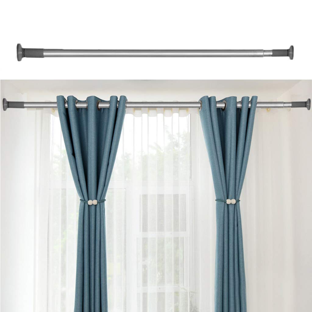 228cm-277cm Long Tension Curtain Rod, No Drilling Extendable Stainless Steel Curtain Pole for Windows and Bathroom,Telescopic Shower Curtain Rod, Room