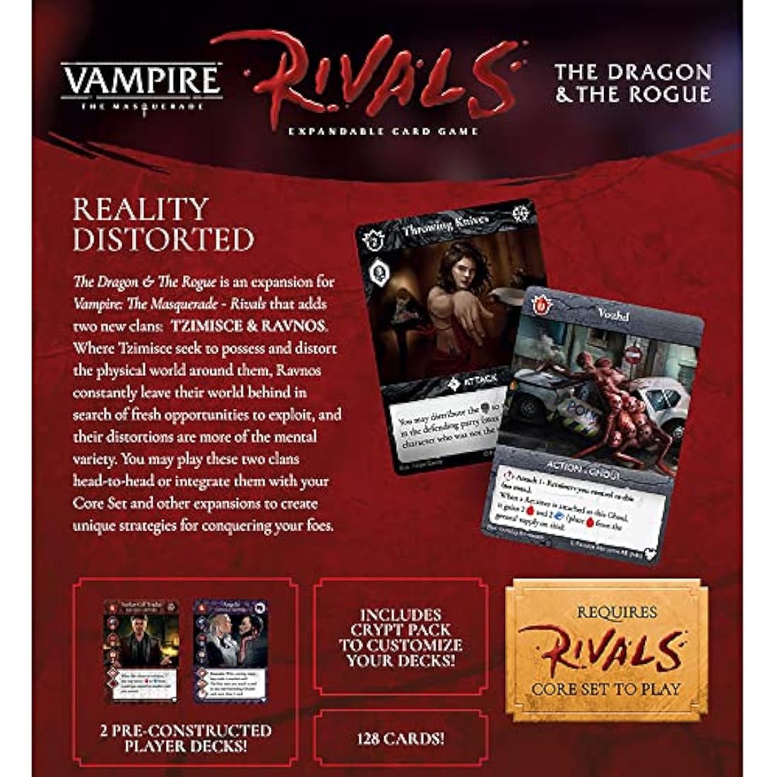 Renegade Game Studios Vampire: The Masquerade – Rivals Expandable Card Game | The Dragon and The Rogue | Deck Construction | World of Darkness English