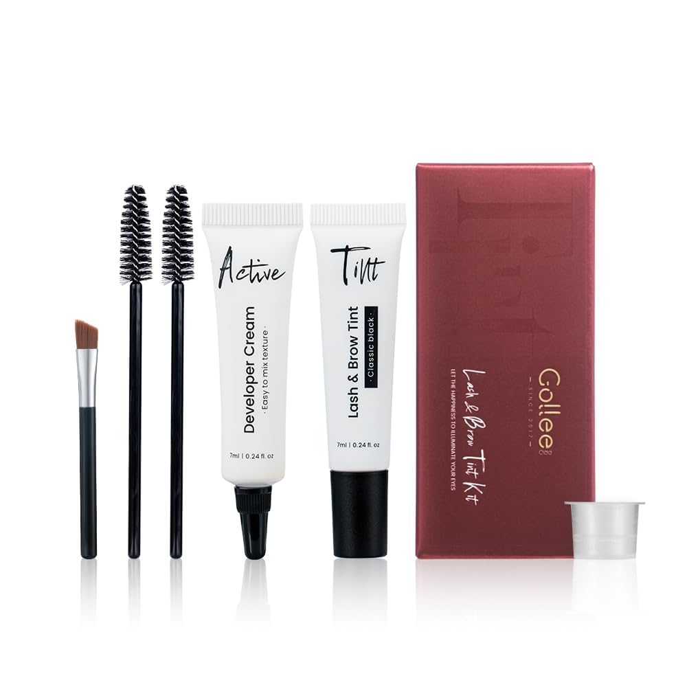 Lash Tint Kit Black Eyelash & Eyebrow Dye Set for Lashes and Brows Eyelash Color Set with Natural Effects Long Lasting Lasts 4 Weeks Easy to Use for