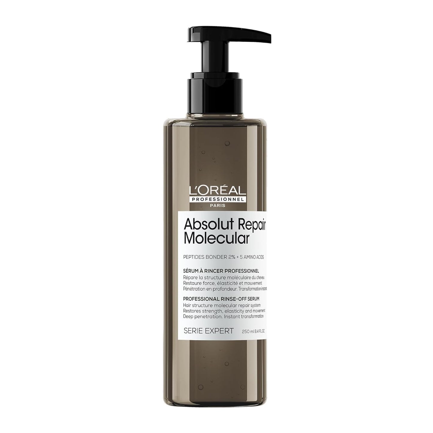 L?Or?al Professionnel Absolut Repair Molecular Rinse-Off Serum Conditioner 250ml, For Extremely Damaged hair, Molecular peptides bond repair, restore