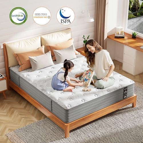 CIUANCE Double Size Mattress 4FT6, 10 Inch Gel Infused Double Mattress with Individual Pocket Springs for Ultimate Support & Pressure Relief