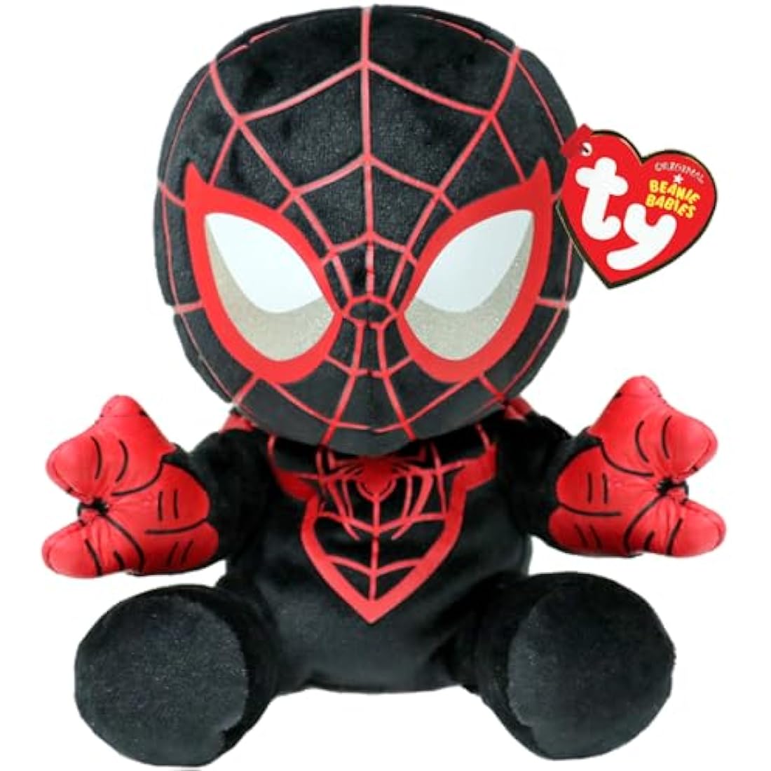 TY Miles Morales Spiderman Marvel Beanie Babies Regular, Licensed Beanie Baby Soft Plush Toy, Collectible Cuddly Stuffed Teddy