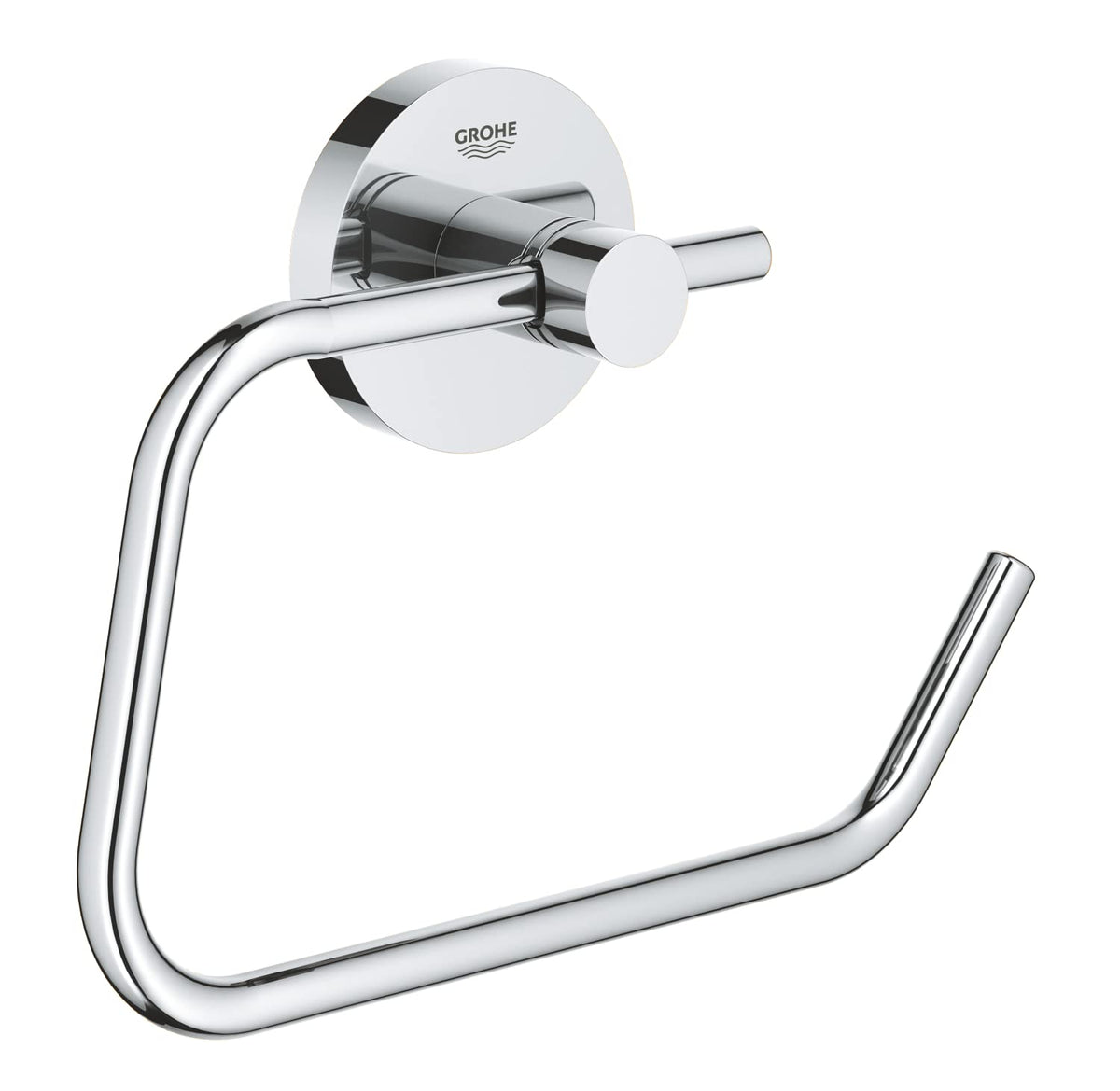 GROHE Start QuickFix Toilet Roll Holder without Cover (Metal, Concealed Fastening, Including Screws and Dowels, Extra Easy to Fit with GROHE
