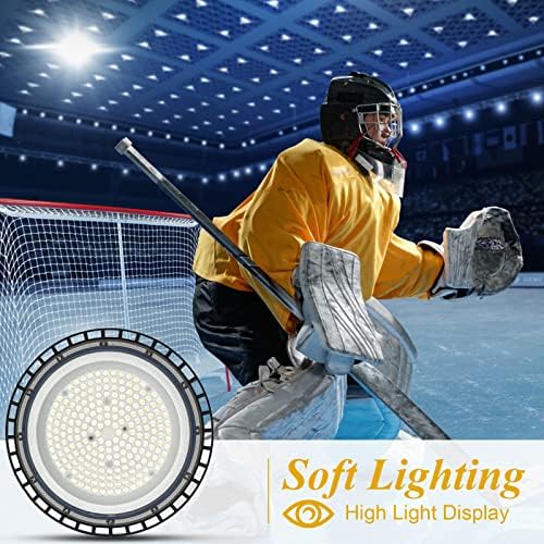 4Pack 200W UFO LED High Bay Light 20000 Lumens Industrial Lamp Commercial Area Lighting Fixture, Daylight White 6500K LED Shop LightsCommercial Lighting Fixture for Workshop Factory Warehouse Garage